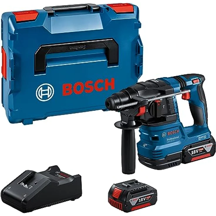 Bosch Professional 18V System Akku-Bohrhammer GBH 18V-22 (mit SDS plus, ideal zum Bohren von 6- bis 10-mm-Löchern, inkl. 2x 4,0-Ah-Akku, Ladegerät GAL 18V-40, in L-BOXX) – Bild 1