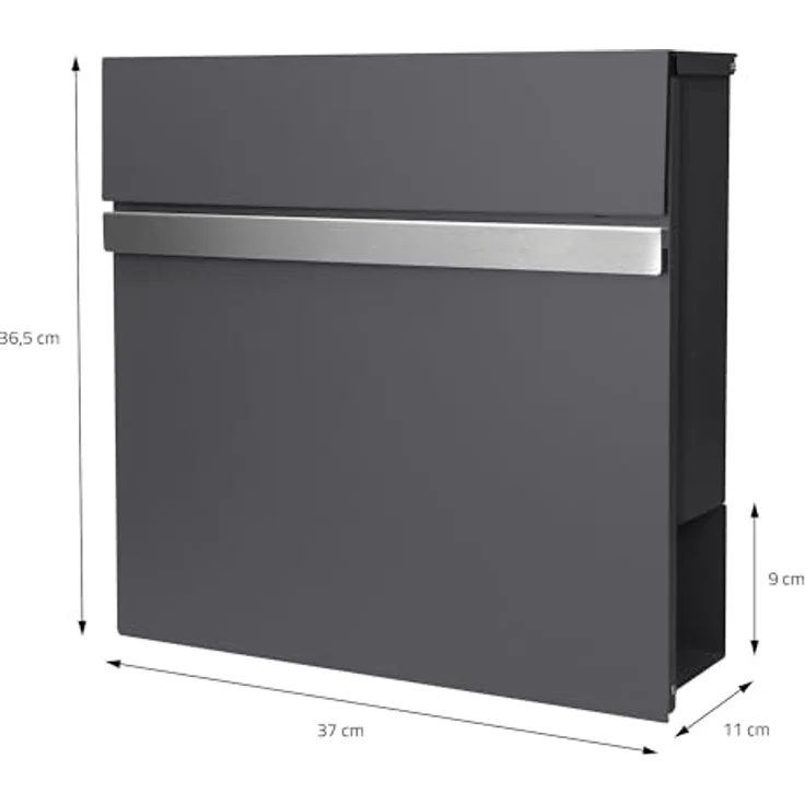 ML-DESIGN Standbriefkasten Anthrazit, Briefkastenanlage mit Zeitungsfach und Edelstahlständer, inkl. Montagematerial, 170 cm hoch – Bild 8