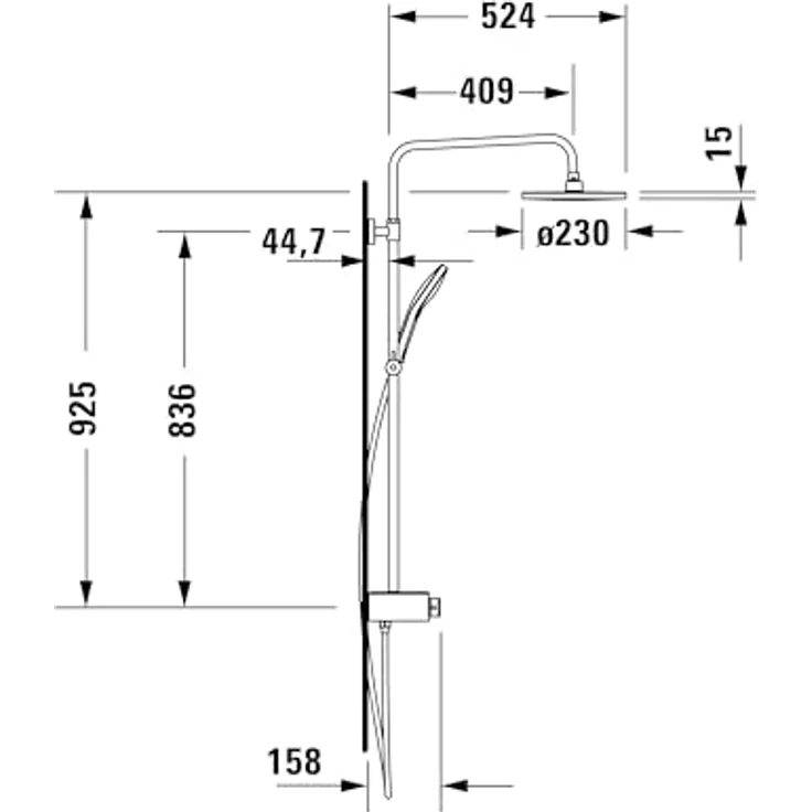 Duravit Duschsystem, moderne Duschinstallation mit EasyClean-Funktion, Sicherheits-Thermostat und drei Strahlarten – Bild 13