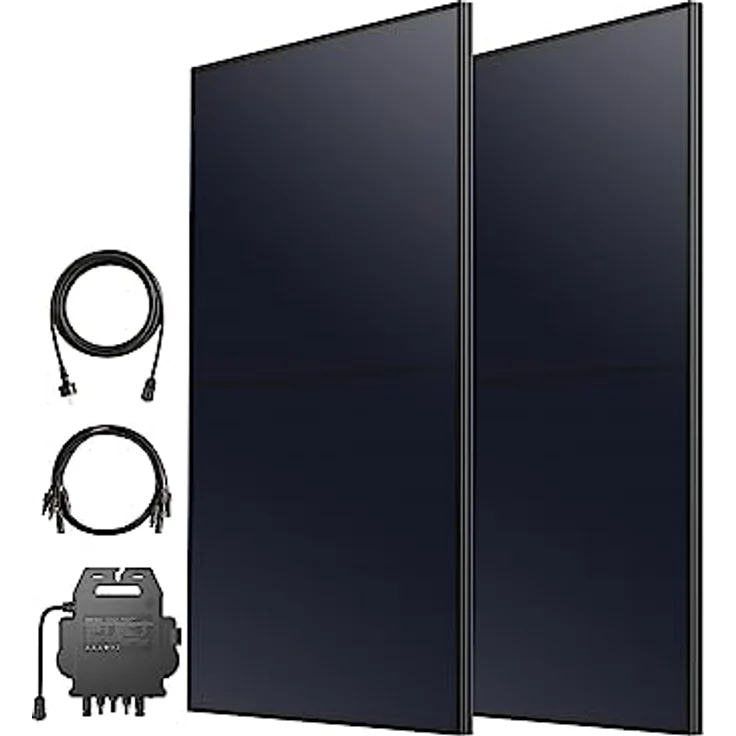 Anker SOLIX Balkonkraftwerk 890W, 2 * 445W Solarmodule, 600W/800W Wechselrichter mit WLAN, Solaranlage Komplettset, kompatibel für SOLIX E1600 Balkonkraftwerk mit Speicher, DIY Plug&Play, 30 Jahre Garantie – Bild 1