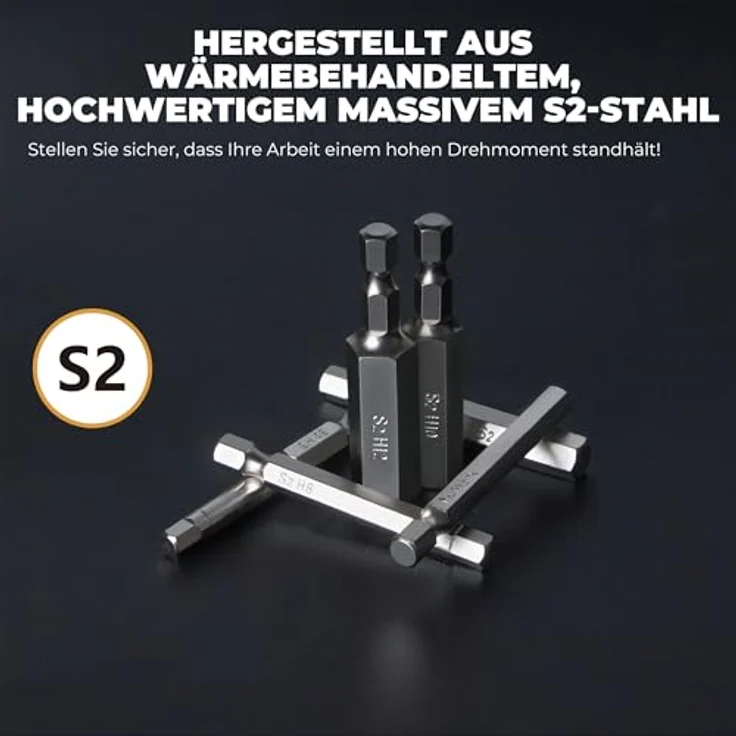 MULWARK Magnetic Hex Head Inbusschlüssel Bit Set 20PC, 10pc Metric & 10pc SAE, 2.3“ lang, 1/4“ Durchmesser, robuster Kunststoffkoffer für Möbelmontage – Bild 5