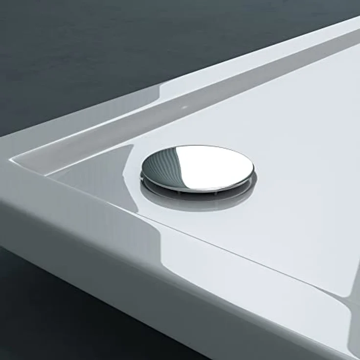 doporro Duschwanne Duschtasse Duschwanne Faro1H Acryl Weiß DIN-Anschlüsse, Quadratisch-ohne Ablaufgarnitur, Sanitäracryl – Bild 5