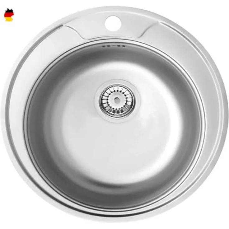 Faizee Home Edelstahlspüle Einbauspülen Rund 51 cm - Modern und Langlebig, Edelstahl, Verschiedene Modelle – Bild 3