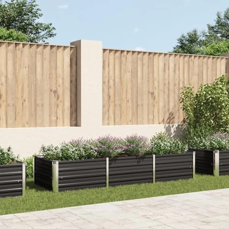 vidaXL Garten-Hochbeet Anthrazit 240 x 80 x 45 cm Verzinkter Stahl – Bild 2
