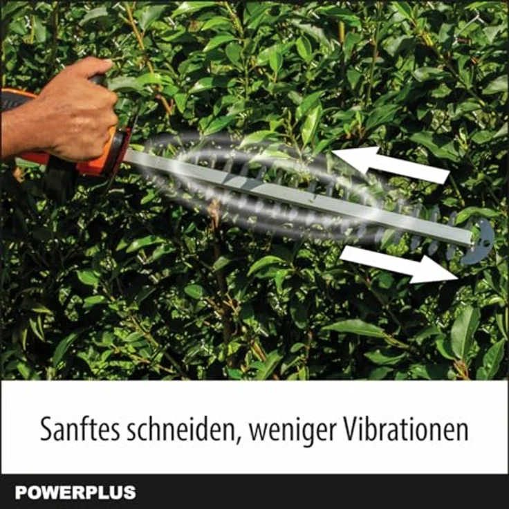 Powerplus Dual Power POWDPG75301, Akkubetriebene Heckenschere mit 515 mm Klinge, 1300 Hüben pro Minute, für Äste bis 15 mm – Bild 4