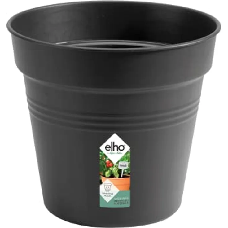 elho Green Basics Anzuchttopf 21 - Growpot für Züchten und Ernten - Ø 21.0 x H 19.3 cm - Schwarz/Living Schwarz