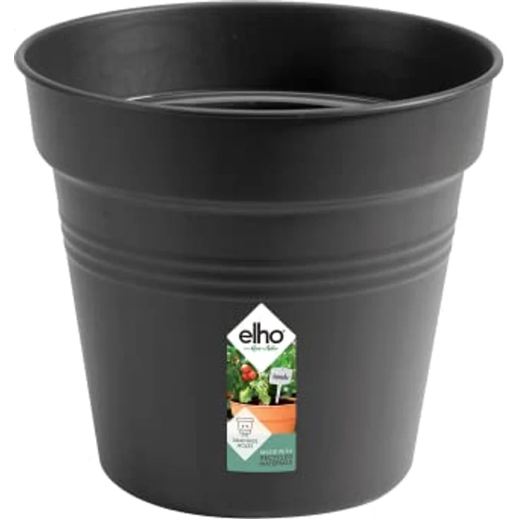 elho Green Basics Anzuchttopf 21 - Growpot für Züchten und Ernten - Ø 21.0 x H 19.3 cm - Schwarz/Living Schwarz – Bild 1