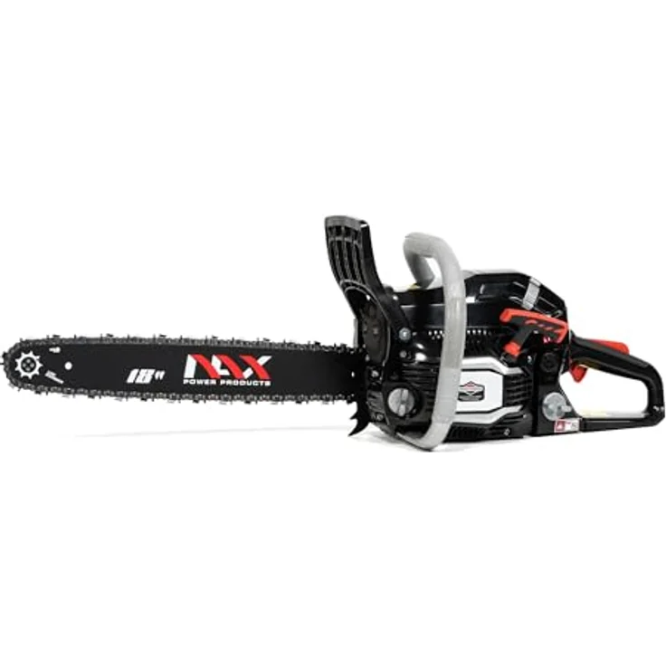 NAX POWER PRODUCTS 400C Motor 51,5 cm3 1,8kW Führungsschiene 18'' 45cm Anti-Rückschlag-System Low Kickback Briggs & Stratton Lizenzware Benzin-Säge Kettensäge, Schwarz – Bild 9