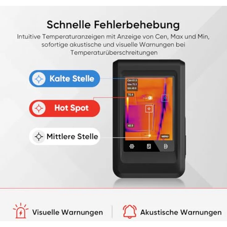 Hikmicro HM-TP42-3AQF/W-Pocket2 Wärmebildkamera, -20 bis 400 °C, 25 Hz, WiFi, 3,5 Zoll Touchscreen, IP54, duale IR- und visuelle Bildmodi – Bild 5
