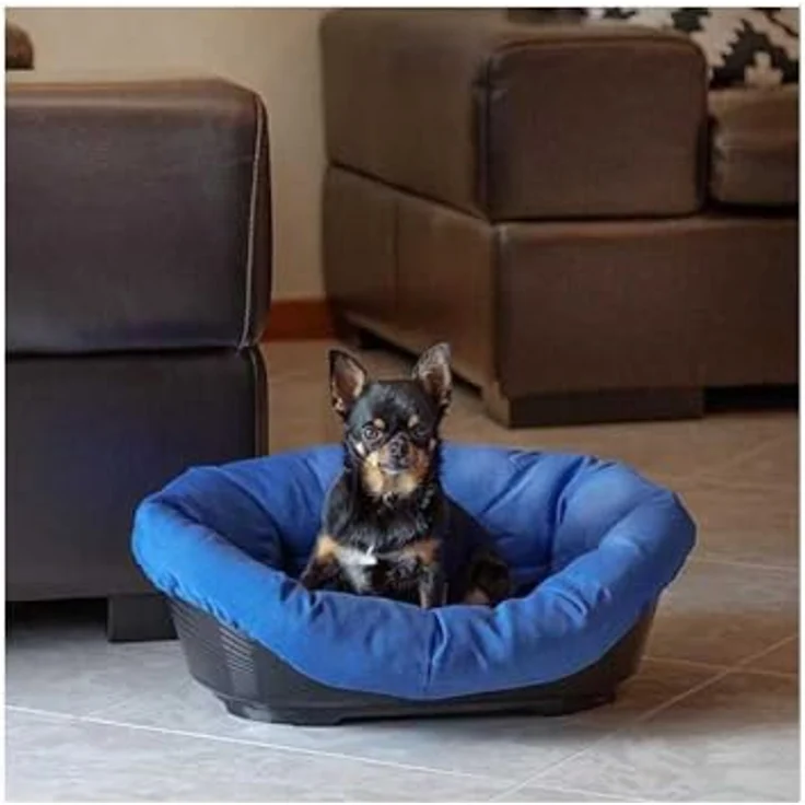 Ferplast Hundebett Sofa' 2, Kunststoffkorb mit Washbarem Gepolstertem Hundekissen, 52 x 39 x h 21 cm, rutschfest und Baumwollbezug – Bild 5