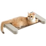 FEANDREA Katzen-Kletterwand, Kratzbaum Clickat Katzen-Hängematte platzsparend, Haferflockenbraun-Kaffeebraun