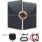 EPP.Solar Solaranlage 880W/800W Balkonkraftwerk Bifazial 880W Komplettset PV-Anlage mit NEO 800W WIFI Wechselrichter, 880W Balkonsolaranlage, Glas-Glas PV Modul, 440W, schwarz