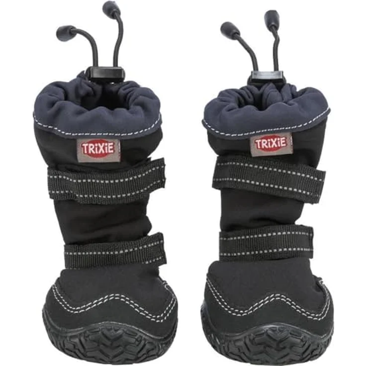Trixie Walker Active Long, Hundeschuhe in Größe S, schützende Beinschutzboots mit rutschfester PVC-Sohle, schwarz, 2er Set – Bild 2
