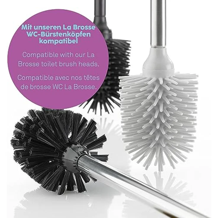 Kela 22276 WC-Bürste und Behälter, 36,5 cm Höhe, Kunststoff, Matt, WC-Garnitur, Marta, Grau – Bild 5
