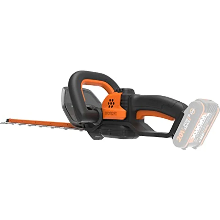 WORX WG264E.9 Akku-Heckenschere 20V - effizienter & präziser Schnitt durch hochwertige Doppel Klinge - 56 cm Schwertlänge - Messerspitzenschutz - PowerShare kompatibel - ohne Akku & Ladegerät – Bild 3