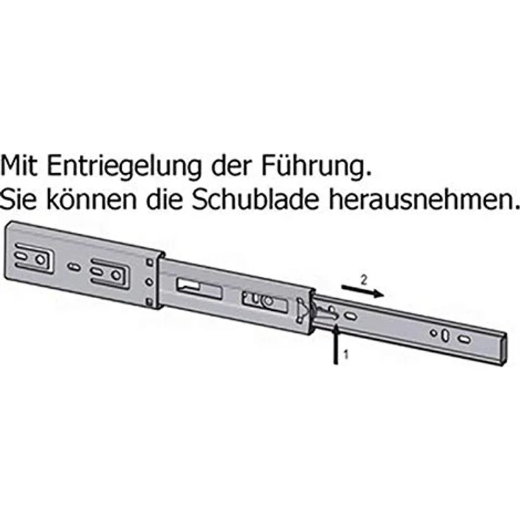 SOTECH Vollauszug KV1-25-H35-L400-NF, 25 Kg Tragkraft, 400 mm Länge, Paar (2 Stück) – Bild 3