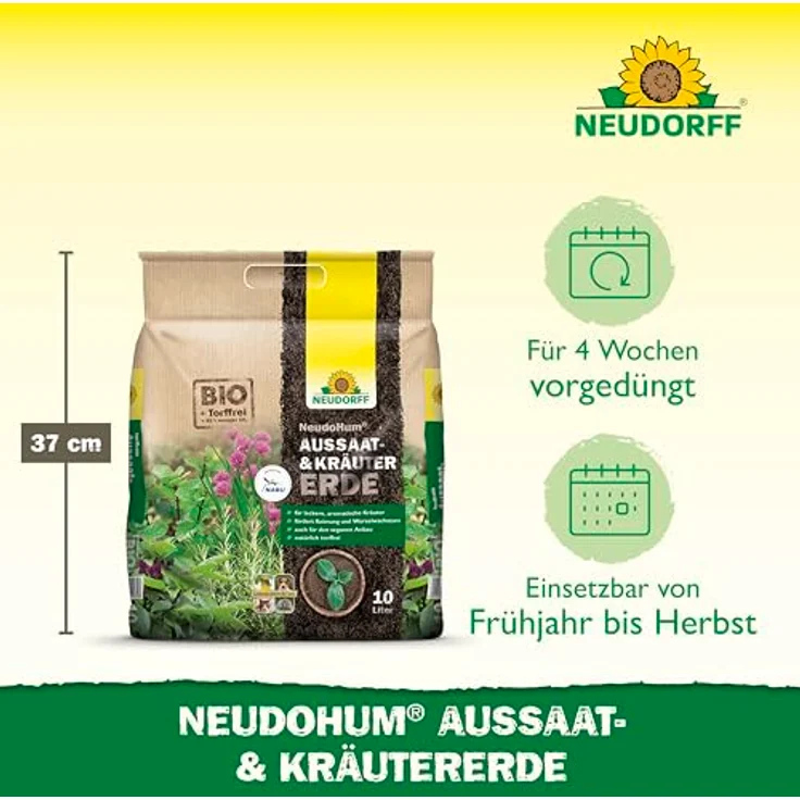 Neudorff NeudoHum Aussaat- und Kräutererde 10 Liter – Bild 3