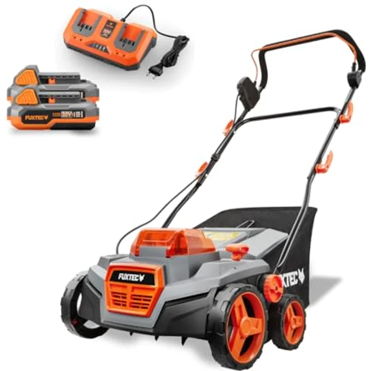 Fuxtec 40V Akku-Vertikutierer FX-E2VE38SET inkl. Akku+ Ladegerät, 38 cm Arbeitsbreite, einstellbare Arbeitstiefe bis 12 mm, 45L Fangkorb, kabellos – Bild 2