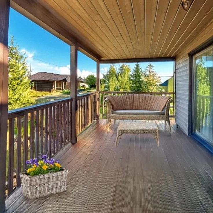 Kobolo Blumenbank Lauro, eckiger Pflanzkorb aus Rattan mit Folie, grau, 62x29x29 cm, Dekokasten für Balkon, Terrasse, Garten und Innenbereich – Bild 2