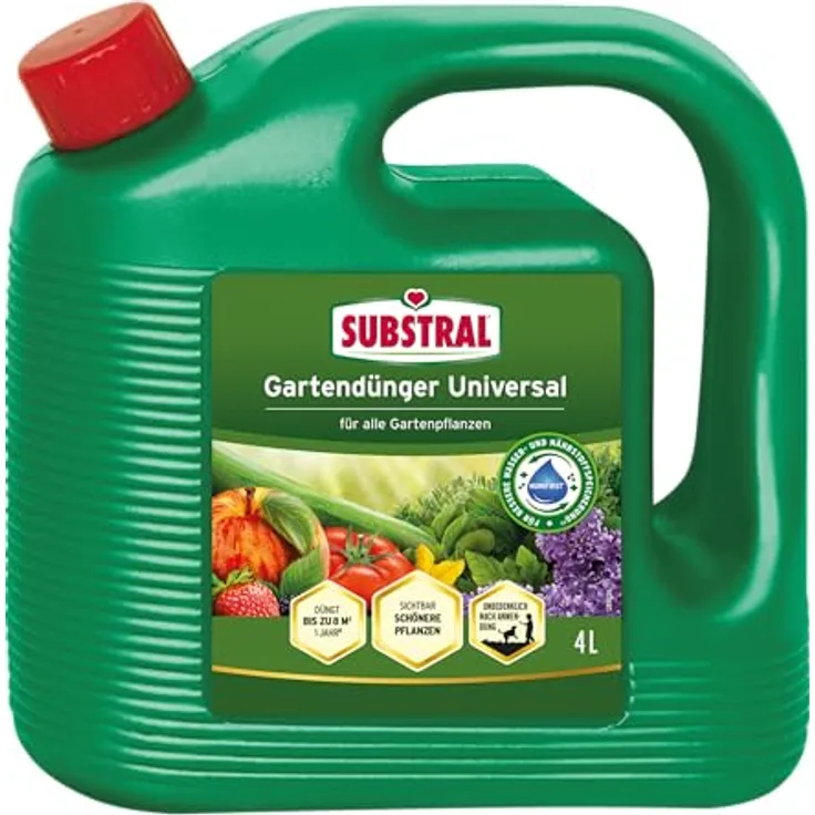 Substral Universal Flüssigdünger, 4L - Fördert Pflanzenwachstum & Blütenbildung, mit Humifirst für alle Gartenpflanzen