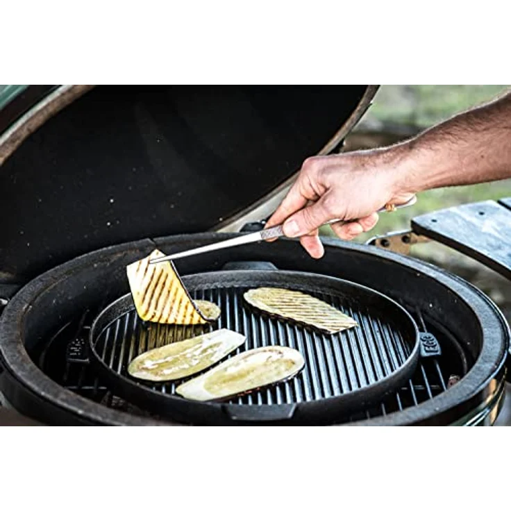 Big Green Egg Grillplatte aus Gusseisen SMX, Ø 26 cm, hitzebeständig und emailliert, kompatibel mit MiniMax, Small und Medium – Bild 3