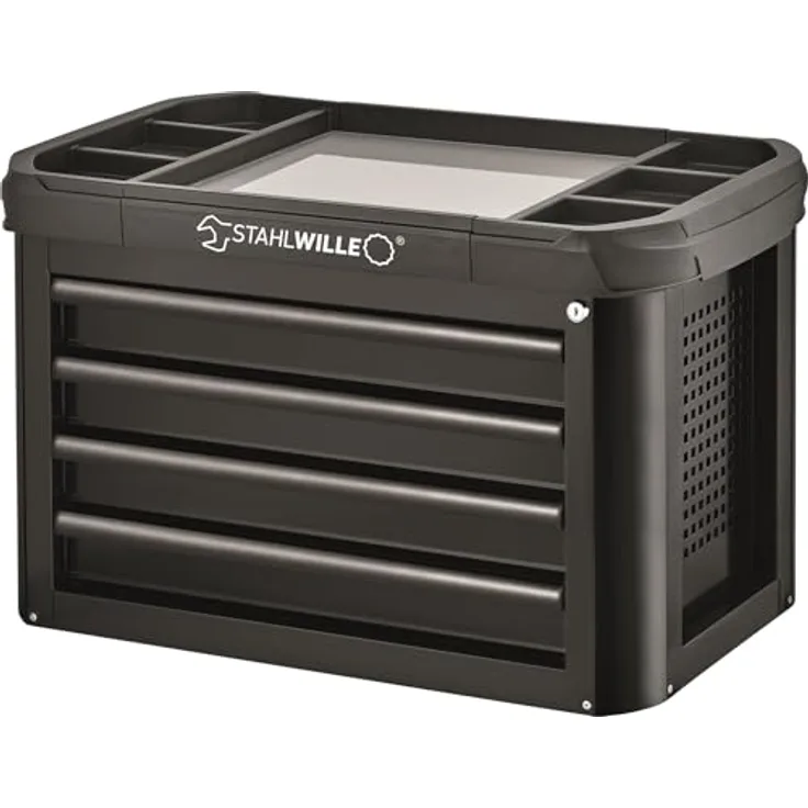 Stahlwille Werkzeugbox, Aufsatztruhe 93 TOP BOX 748 x 574 x 555 mm, Stabile Stahlblechkonstruktion, 4 leicht herausnehmbare Schubladen, blau - Preisvergleich