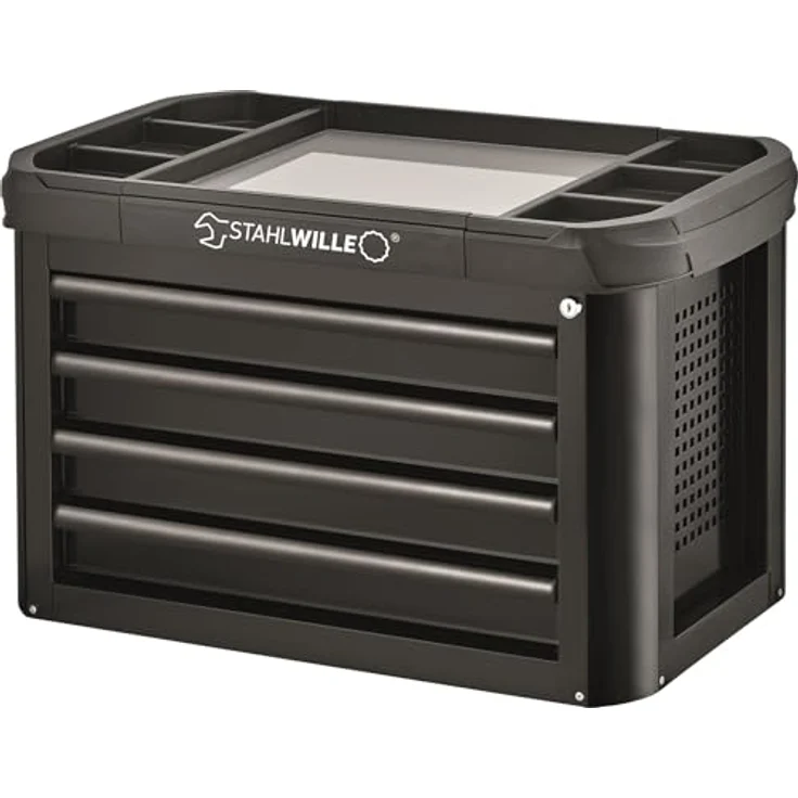 Stahlwille Werkzeugbox, Aufsatztruhe 93 TOP BOX 748 x 574 x 555 mm, Stabile Stahlblechkonstruktion, 4 leicht herausnehmbare Schubladen, blau - Preisvergleich – Bild 1