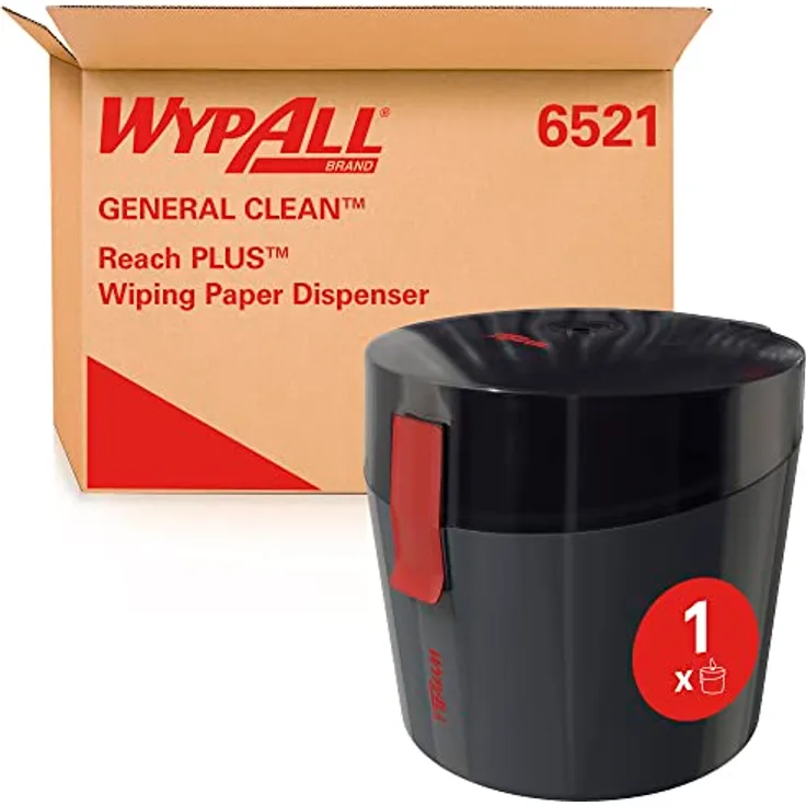 WypAll Reach PLUS General Clean 6521, Zentralentnahmespender mit Einzelblattentnahme für weiße oder blaue Rollen, hygienisch und nachhaltig