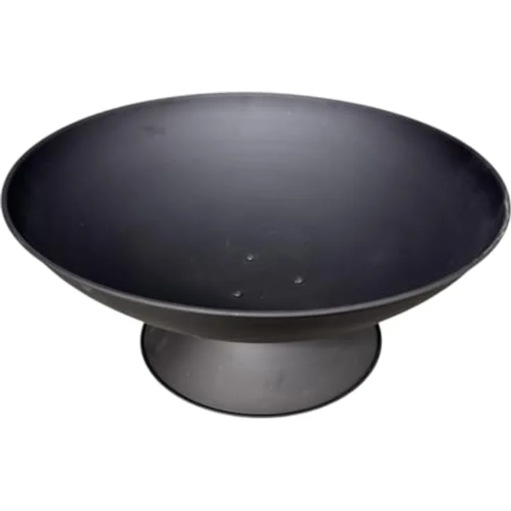Jet-Line Indio Feuerschale, Metall Feuerstelle in Schwarz, 60 cm, Höhe 21 cm, vielseitig für Garten und Grillen