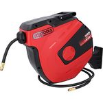 KS Tools Automatischer Druckluftschlauch-Aufroller Ø 10 mm x 15 m, mit Wandhalterung, schwenkbar, knickfester Hybrid-Polymer-Schlauch