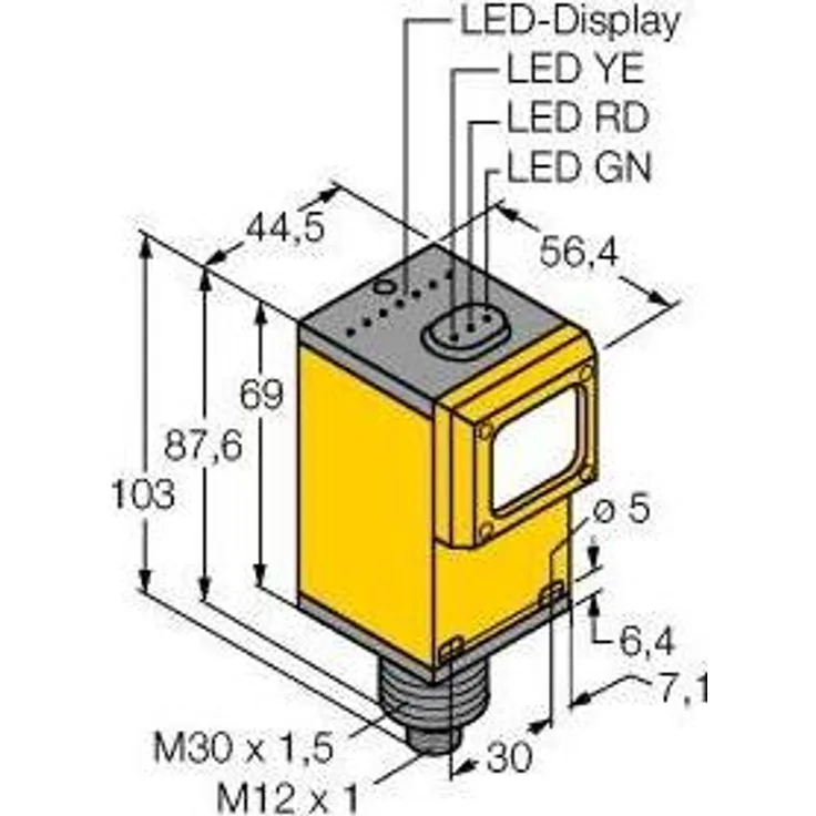 Turck Opto Sensor Q45AD9LVQ, Bewegungsmelder mit 9 m Reichweite, IP67, ATEX Kategorie 1G, M12 Steckanschluss