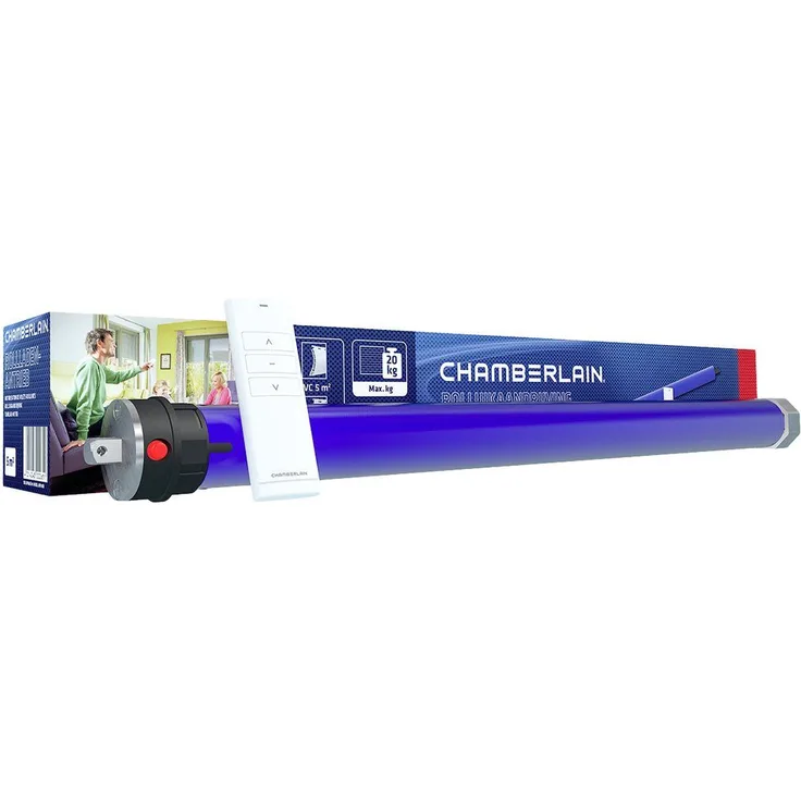 Chamberlain Markise Chamberlain RPD10ER-10 Funk-Rohrmotor-Set 40 mm 20 kg 165 W 10 Nm, für Achtkantwelle 40 mm Ø, automatische Hinderniserkennung
