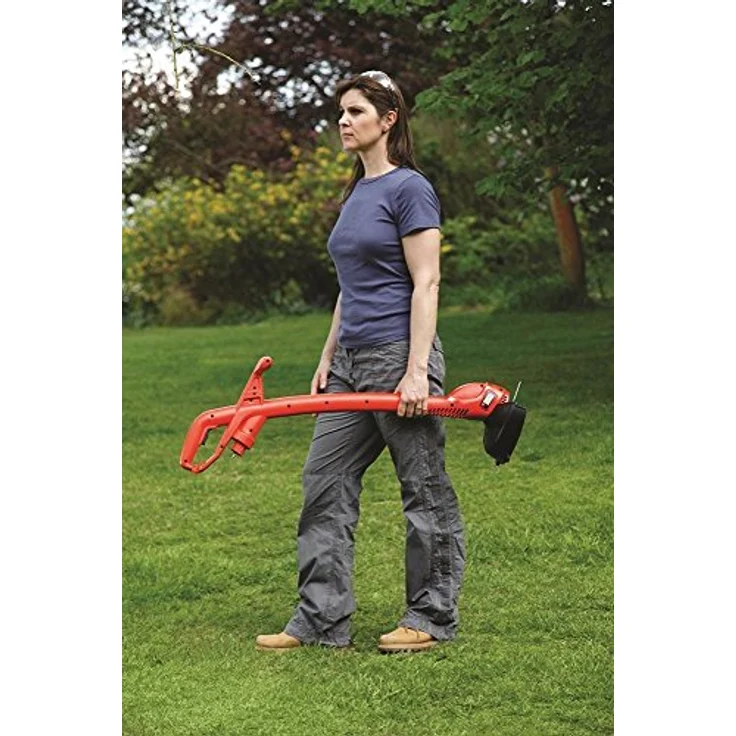 Black+Decker Elektro Rasentrimmer (350W, 25 cm Schnittbreite inkl. Ersatzspule) GL360SB, schwarz orange – Bild 8