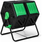 Westmann Kunststoff Trommelkomposter Humus-Duo 120 L, 2er rotierender Komposter, rückenfreundlich & platzsparend, Schwarz, 60x74x67 cm