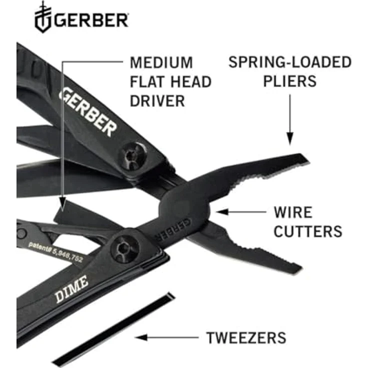 Gerber Multi-Tool DIME BLACK, Zange mit Drahtschneider, Messer – Bild 5