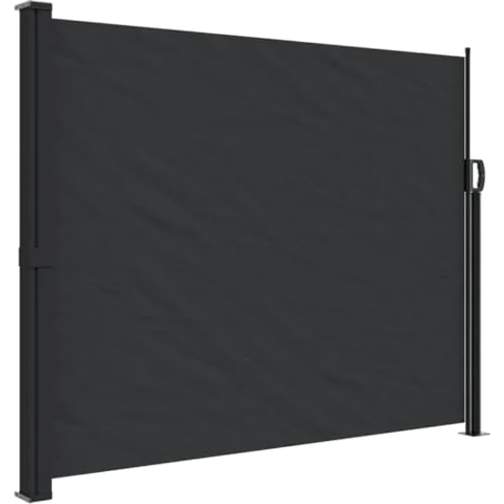 vidaXL Seitenmarkise, Wandmarkise mit PU-Beschichtung, Sichtschutz für Balkon Terrasse Garten, Windschutz Markise, Ausziehbar Schwarz Polyester – Bild 1
