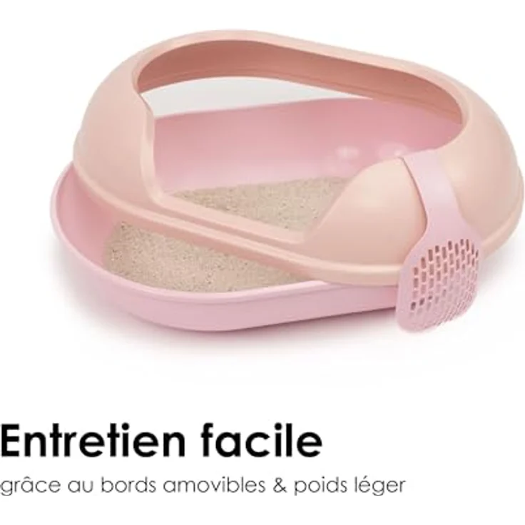 LucyBalu® Arena Katzenklo mit hohem Rand | große hop-in Katzentoilette geruchsfrei | modernes Design Katzenklo mit Einstieg von Oben | offenes XXL Katzen WC | inkl. Streuschaufel | anthrazit/schwarz – Bild 3
