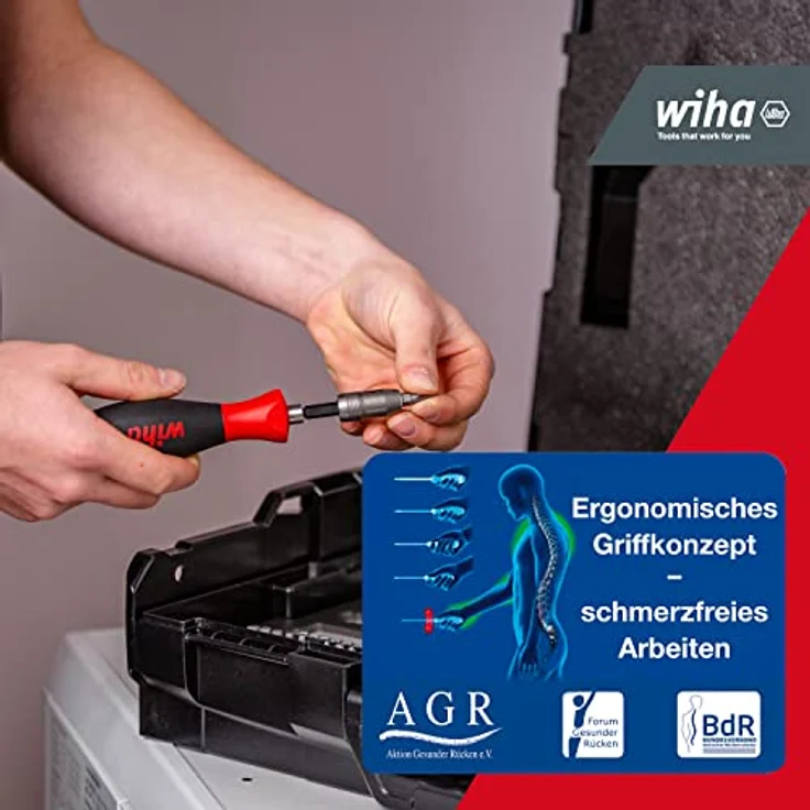 WIHA Steckschlüssel- und Bit Set 1/4 und 1/2 Doppel-und Sechskant Metrisch, 60-tlg. in L-Boxx – Bild 4
