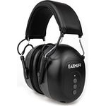 EARMUFF Gehörschutz mit Bluetooth & AUX in schwarz 31dB Dämmung | Musik vom Handy hören | Gehörschutz mit Radio für die Baustelle Kopfhörer elektronischer Gehoerschutz Akku integriert im Ohrenschutz