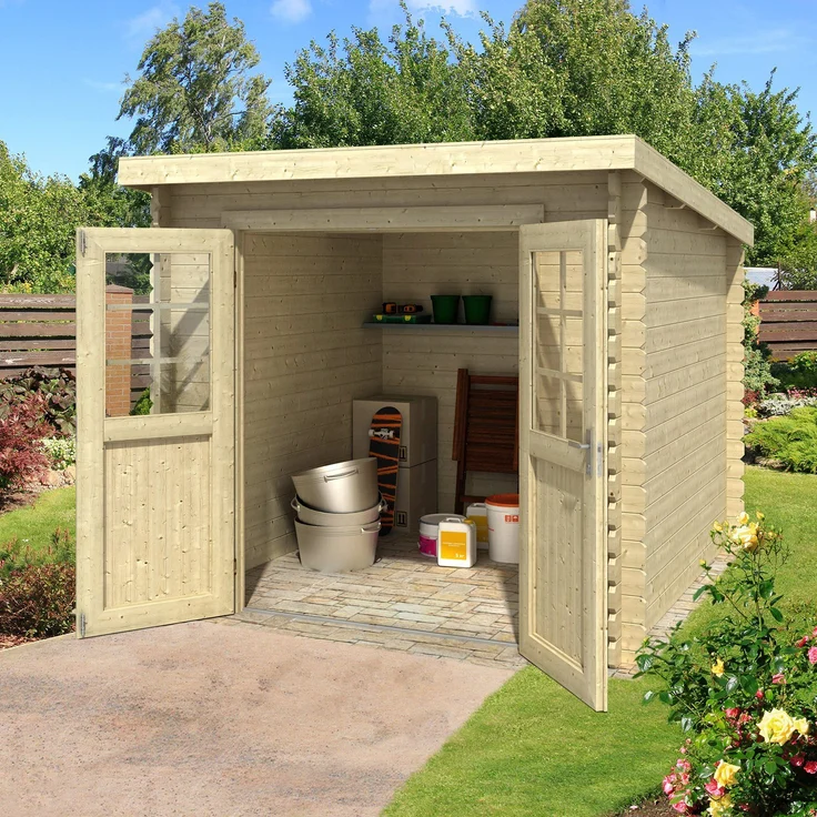 LASITA MAJA Gartenhaus Indi 230, BxT: 250x369 cm, Stauraum für Gartengeräte und Fahrräder, wettergeschützt