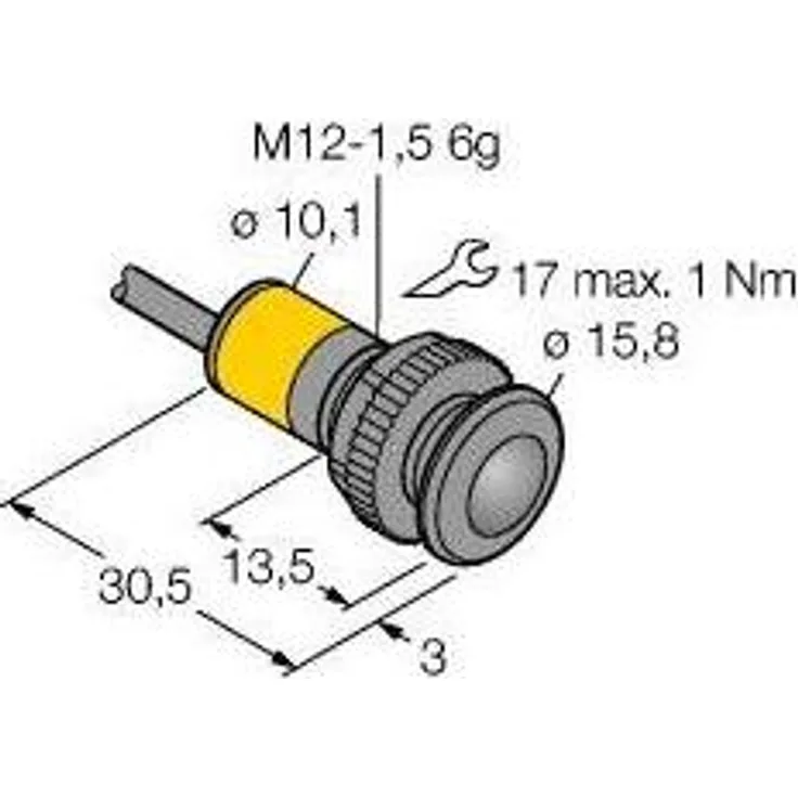 Turck SB12TE1, Bewegungsmelder Opto Sensor Einweglichtschranke, Reichweite 1.50 m