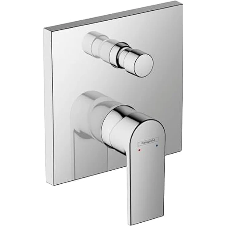 Belvit Hansgrohe Vernis Unterputz Wannenarmatur Set, Duschset mit Regendusche 30x30 cm, Handbrause, Duschschlauch, ohne iBox, Chrom – Bild 5