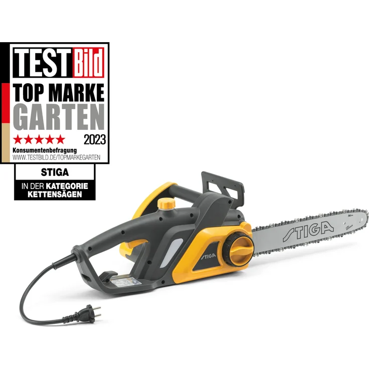 STIGA GARDEN Elektro-Kettensäge CS 122c 16", 40 cm Schwertlänge, vibrationsarmer Motor, Premium Oregon Schwert - Orange – Bild 1