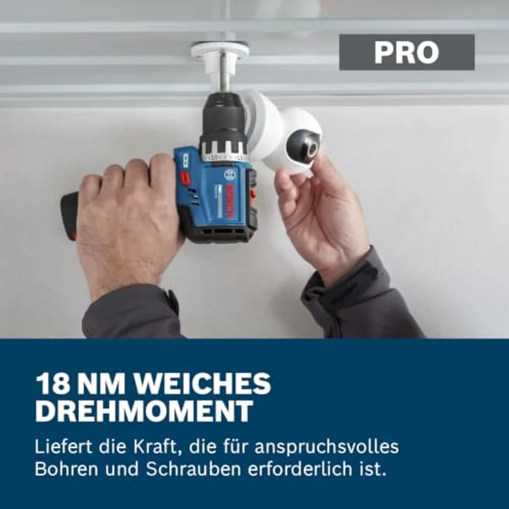 Bosch Professional Akku-Bohrschrauber GSR12V-31, 2x GBA12V-20, 25tlg. Schrauberbit-Set in Werkzeugtasche, kompakt und ergonomisch – Bild 4