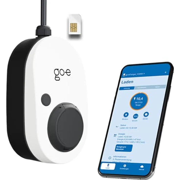 Go-E Elektroauto Ladestation Charger Gemini fix 2.0 GSM 11 kW (Typ 2, 11 kW) - Smartes Laden über Mobilfunk und WLAN, Ladeleistung: 11 kW, 3-phasig, Autorisierung: RFID, WLAN, Modbus TCP, Mobilfunk, Vorbereitet für PV-Überschussladen und Verwendung stündlich dynamische – Bild 6