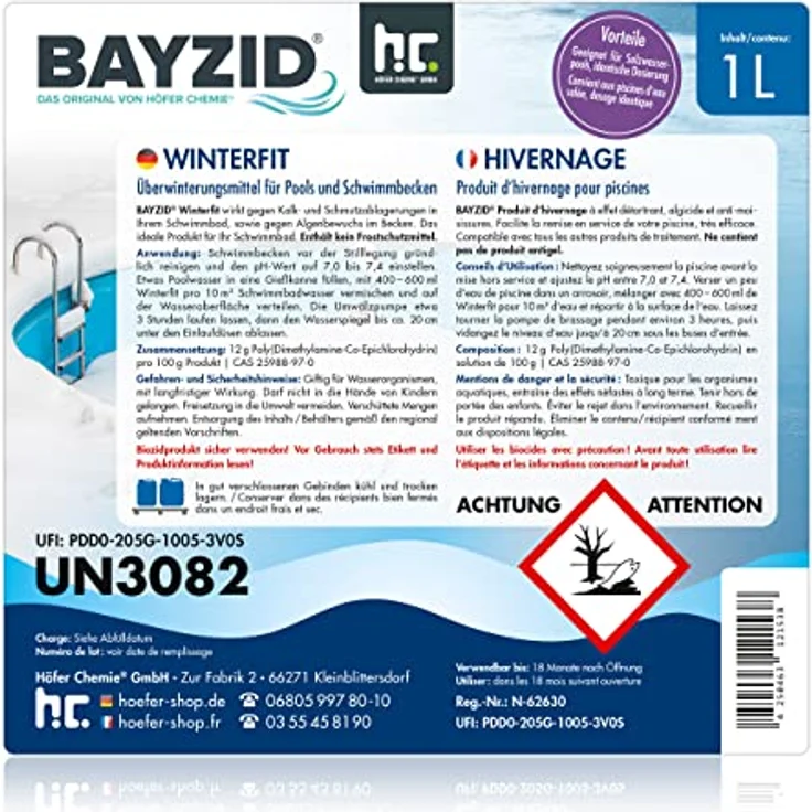 Höfer Chemie GmbH 3 x 1 Liter BAYZID Winterfit Überwinterungsmittel für Pools – Bild 4
