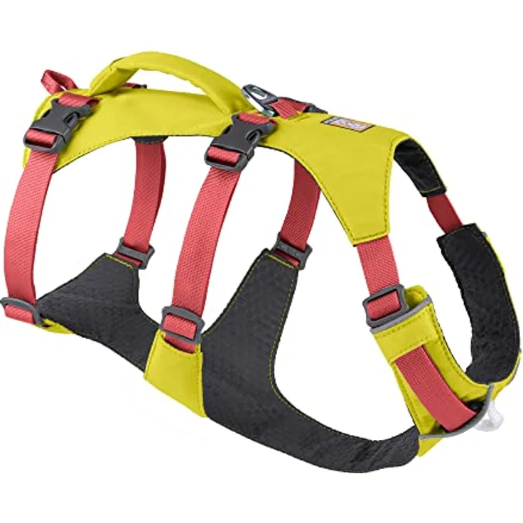 Ruffwear Flagline Hundegeschirr mit Griff, Lleichtes, Verstellbares Gehgeschirr, 3 Leinenbefestigungspunkte, verstärktes Gurtband und starker V-Ring aus Metall, Lichen Green (XX Small, 33-43cm)