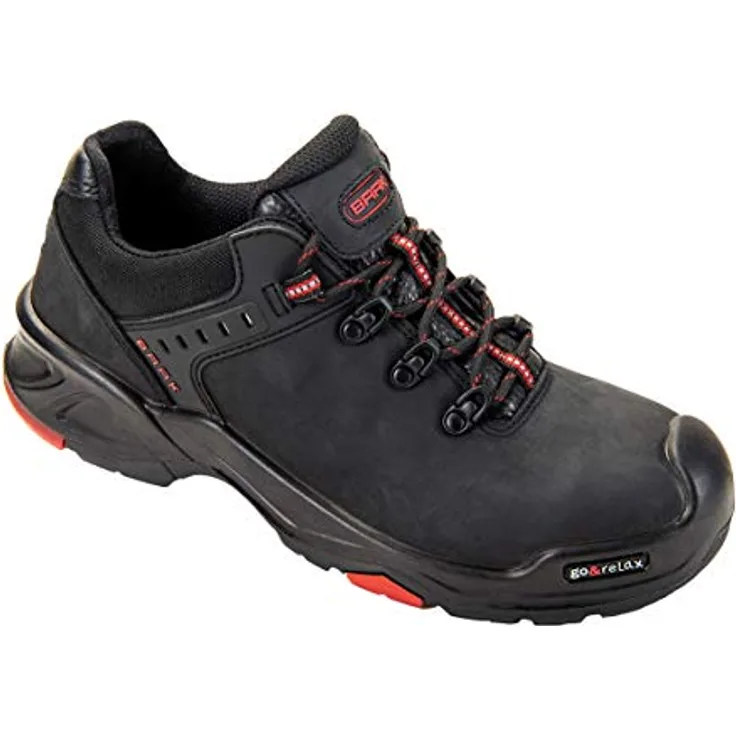 BAAK Halbschuh 6340 BROOK S3 SRC HRO, Sicherheitsschuh in schwarz, Größe 46, Weite 11, mit klimaregulierendem Textilfutter und rutschhemmender PU/Nitril-Sohle