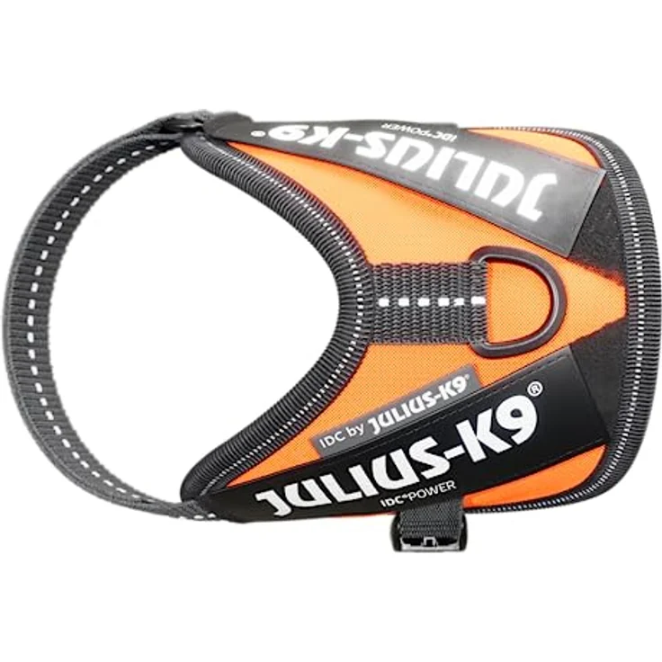 JULIUS K-9 IDC Powergeschirr, Größe: 2XS/Baby 2, Austauschbare Klettaufschriften, Robuste Konstruktion, Reflektierende Elemente, UV Orange – Bild 4