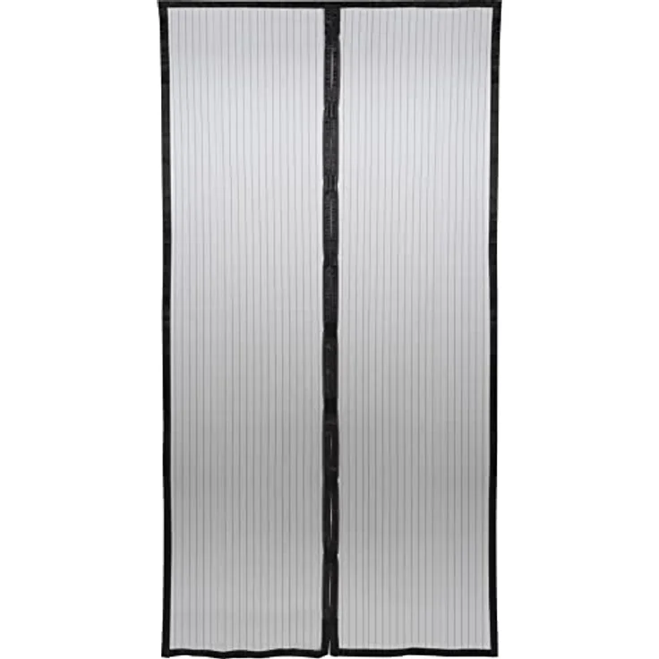 GARDINIA Insektenschutz für Balkontür und Terrassentür, Wetterfest und UV-beständig, Schnell und einfach montierbar mit selbstklebendem Klettband, Fliegengitter mit Magnet, 110 x 220 cm, Schwarz – Bild 1
